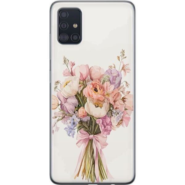 Samsung Galaxy A51 Genomskinligt Skal Mobilskal med färgglad blombukett i romantisk stil