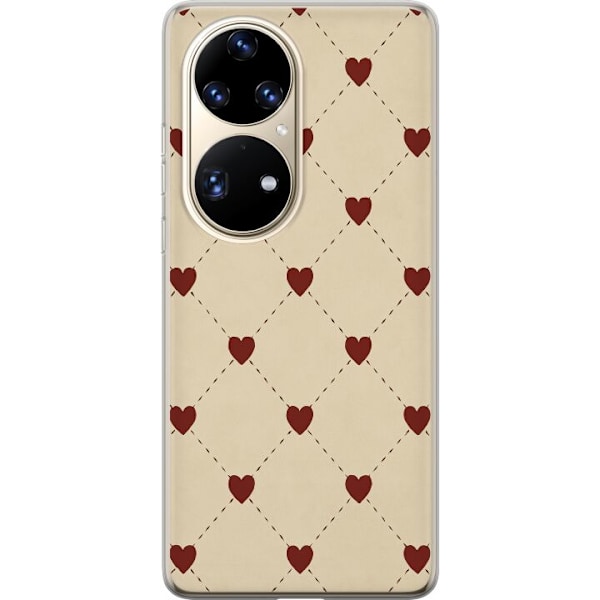 Huawei P50 Pro Genomskinligt Skal Heart Grid
