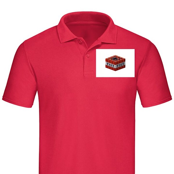 Piké för Vuxen | Elegant Pikétröja Minecraft TNT Röd X-Large