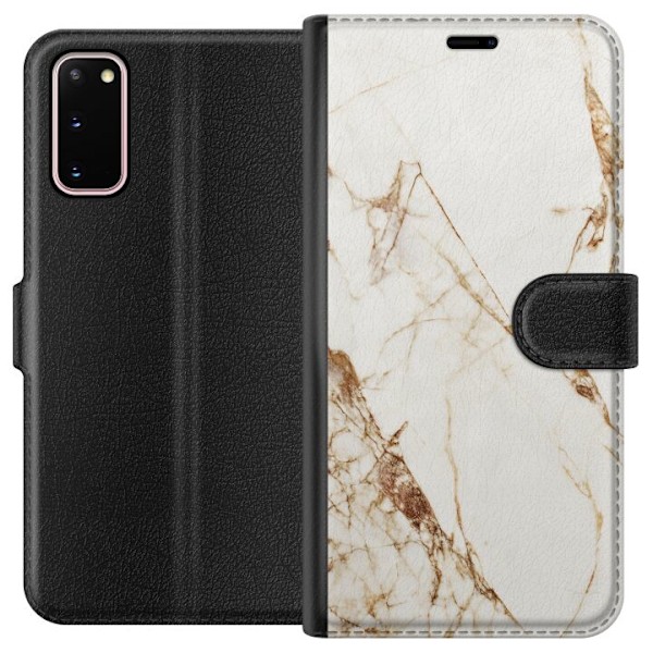 Samsung Galaxy S20 Plånboksfodral Vit marmor