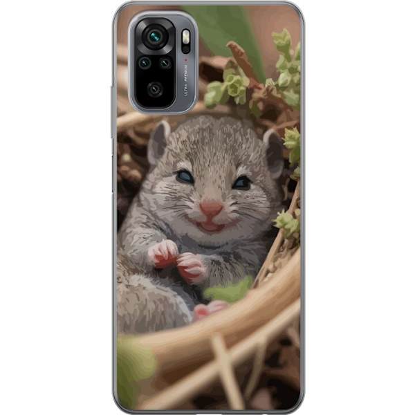 Xiaomi Redmi Note 10 Läpinäkyvä kuori Rotta Hymyilevä Eläinaihe Kaupunkikuva Urban Graafinen Suunnittelu Suosittu Hauska Motiivi Taide Tyyli