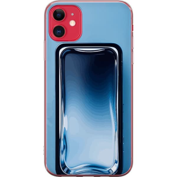 Kompatibelt Mobildeksel til Apple iPhone 11 Abstrakt blå glasseffekt med myke overganger og blanke refleksjoner blå