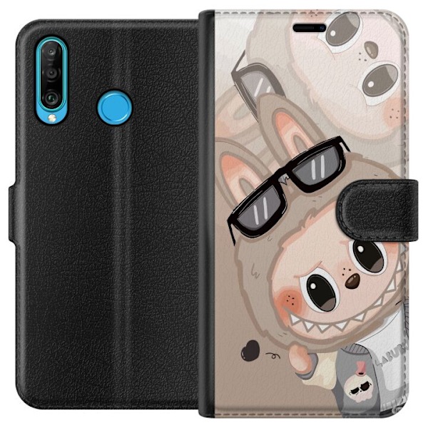 Huawei P30 lite Tegnebogsetui Labubu Rainbow Chaos