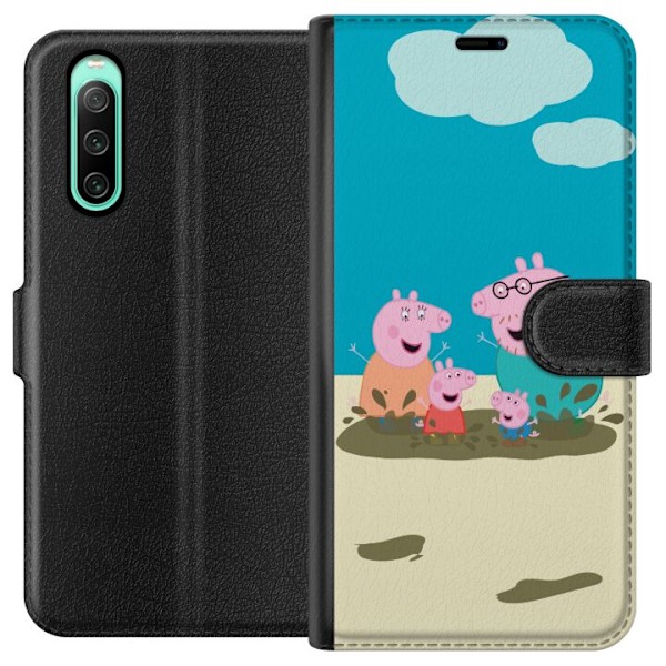 Sony Xperia 10 IV Lompakkokotelo Greta Possu Perhe Jori Mutapu