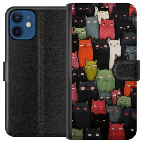 Kompatibel Tegnebogsetui til Apple iPhone 12 Katte