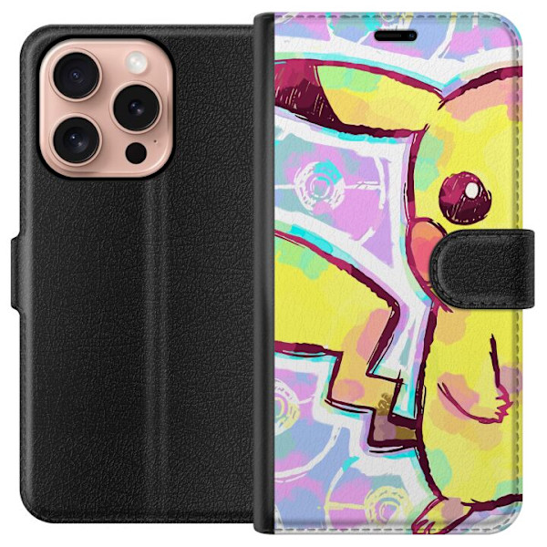 Apple iPhone 16 Pro Lompakkokotelo Pikachu 3D