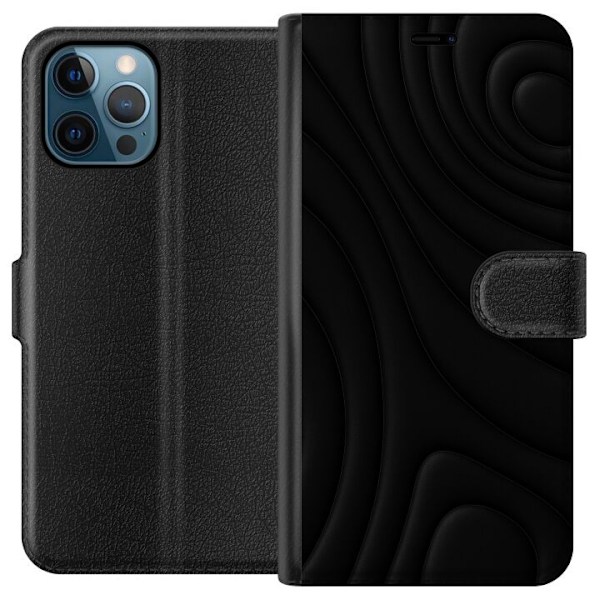 Apple iPhone 12 Pro Tegnebogsetui Sorte Bølger