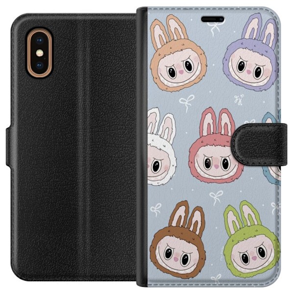 Apple iPhone XS Max Lompakkokotelo Pastel Labubu