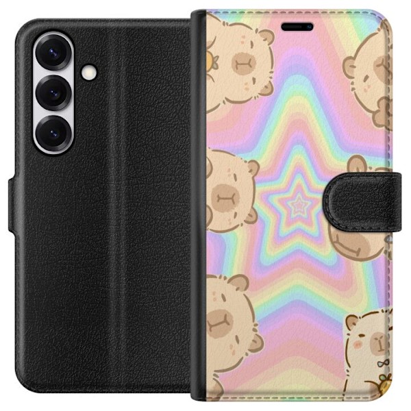 Samsung Galaxy S25 Lompakkokotelo Kawaii Capybara Galaxy Söp