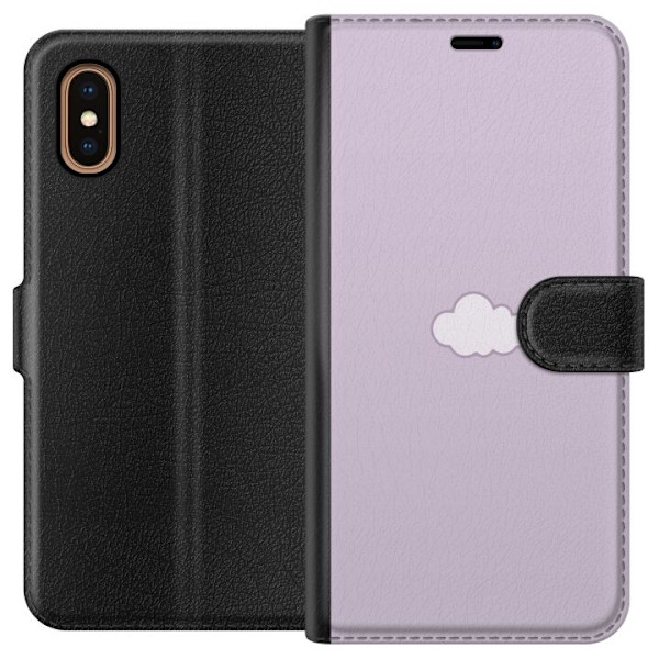 Apple iPhone XS Max Lompakkokotelo Lila Pilvi - minimalistinen