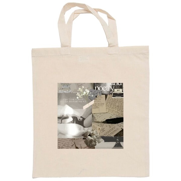 Mulepose | Holdbar Indkøbstaske i Stof Taylor Swift Beige one size