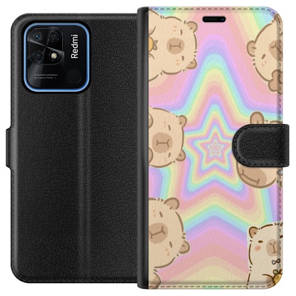 Xiaomi Redmi 10C Plånboksfodral Kawaii Capybara Galaxy Söt A