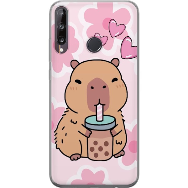 Huawei P40 lite E Läpinäkyvä kuori Kawaii Capybara Sydän A