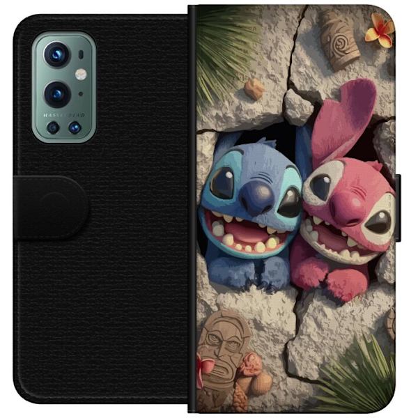 OnePlus 9 Pro Lompakkokotelo Stitch Angel Lilo & Stitch Motiivi Disney Rakkaus Sarjakuvahahmo Suosittu Sininen Avaruusolio Hauska Disney-elokuva