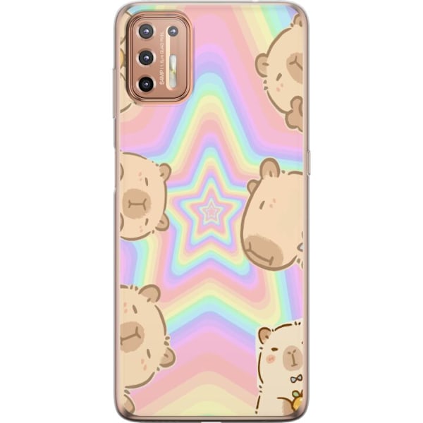 Motorola Moto G9 Plus Läpinäkyvä kuori Kawaii Capybara Gala
