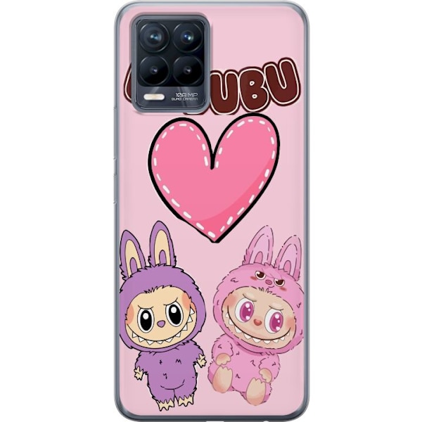 Realme 8 Läpinäkyvä kuori Labubu Pink Monster