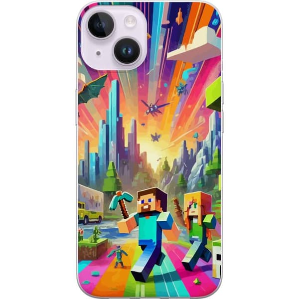 Kompatibelt Mobildeksel til Apple iPhone 14 Fortnite vs Minecraft