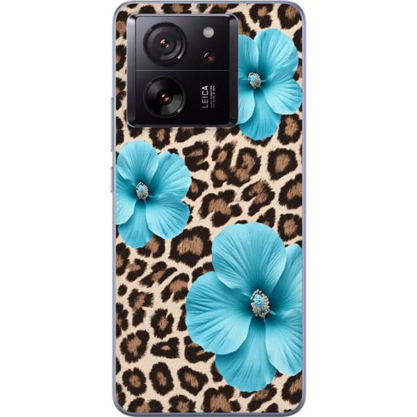 Kompatibelt Mobilskal till Xiaomi 13T Pro Brun blomsterleopard brun