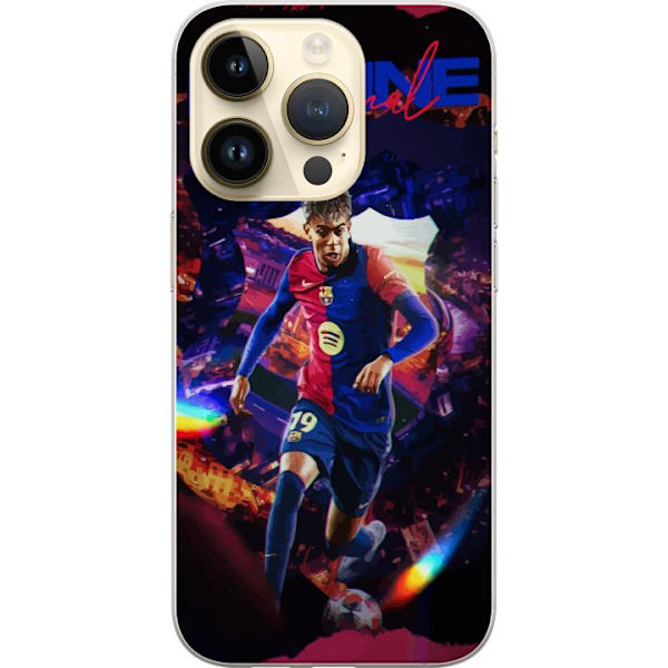 Apple iPhone 14 Pro Gennemsigtig cover Yamal Rising Talent FC Barcelona Spiller Ung Fodboldstjerne Populært Motiv Sport Spanien Talent