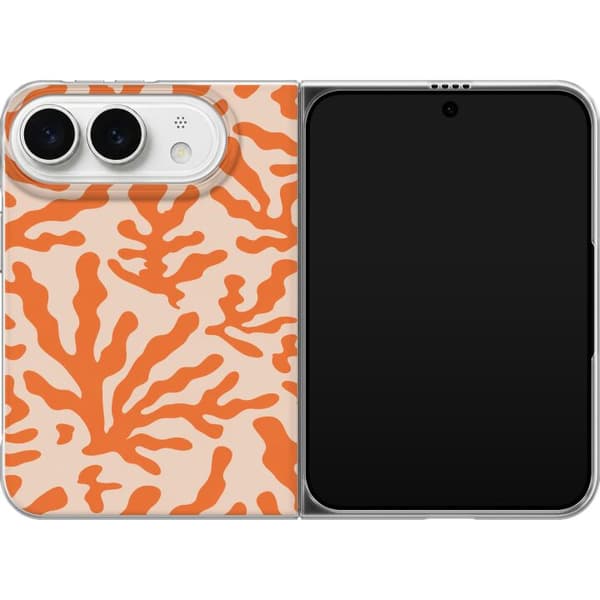 Kompatibel Mobilcover til Apple iPhone Duo Orange koralgrene orange