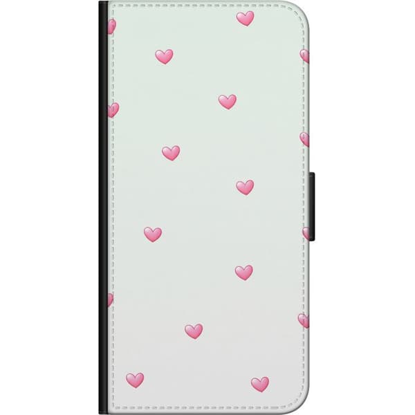 Kompatibel Tegnebogsetui til Samsung Galaxy A20s Minimalistisk mønster med lyserøde hjerter på lys baggrund, sødt og enkelt design til mobilcovers, p