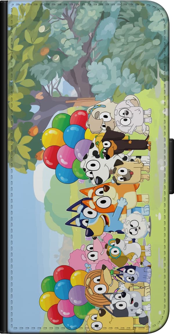 Kompatibel Tegnebogsetui til Xiaomi Redmi Note 8 Pro  Tegnede hunde med balloner