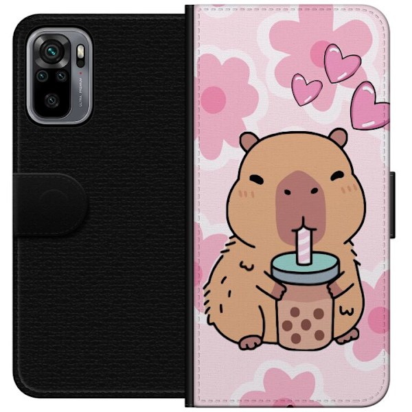 Xiaomi Redmi Note 10S Lompakkokotelo Kawaii Capybara Sydän An