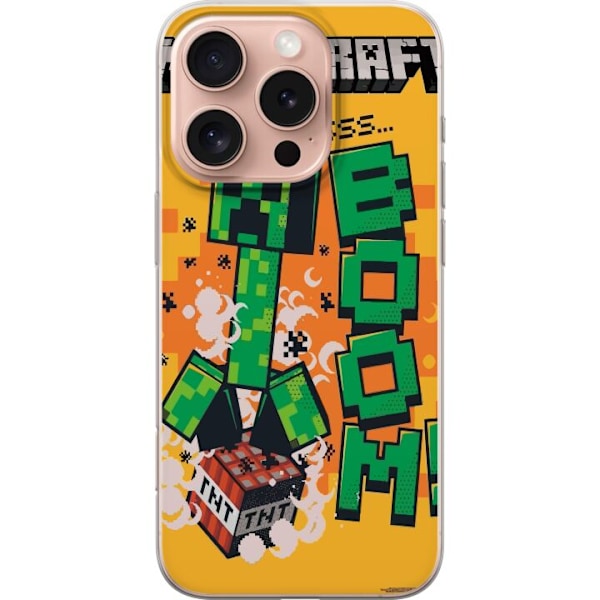Apple iPhone 16 Pro Genomskinligt Skal Minecraft Boom