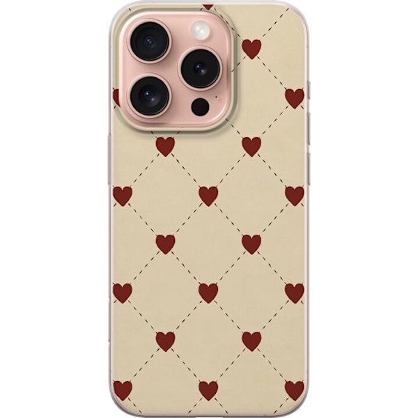 Apple iPhone 16 Pro Genomskinligt Skal Heart Grid