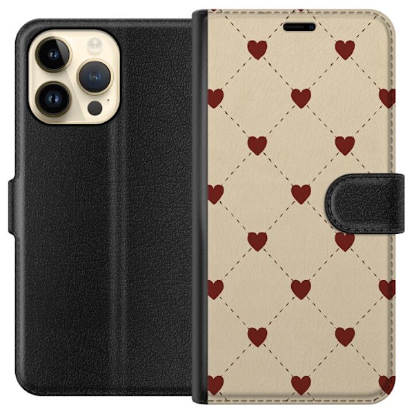Apple iPhone 15 Pro Max Tegnebogsetui Hjertegitter
