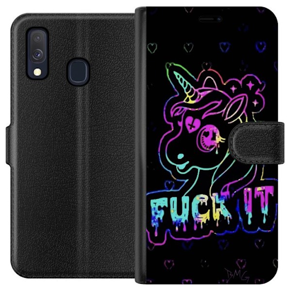 Samsung Galaxy A40 Tegnebogsetui Fuck it Unicorn