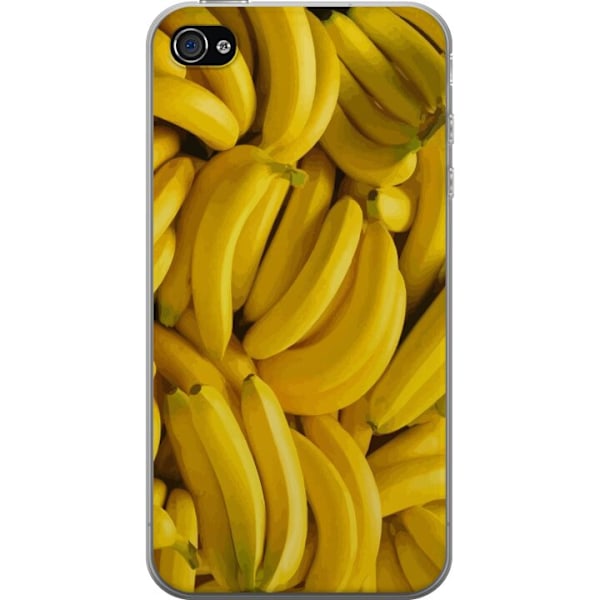 Apple iPhone 4 Genomskinligt Skal Banana Pattern – lekfullt mönster med gula bananer