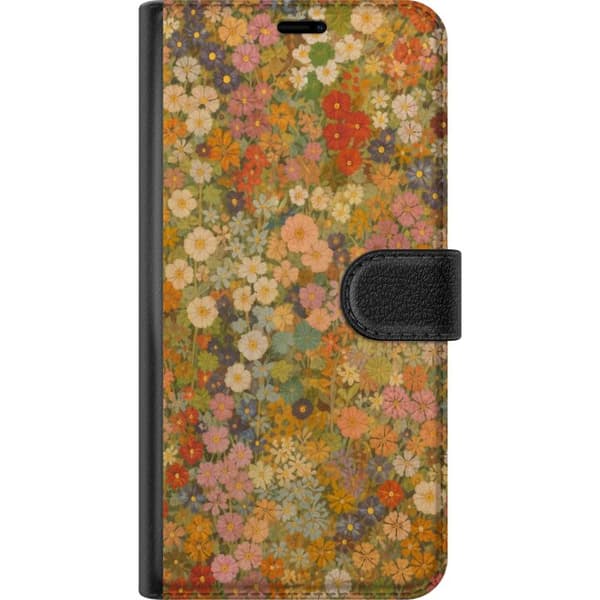 Kompatibel Tegnebogsetui til Apple iPhone 13 mini Blomstereng i varme toner med nostalgisk malerstemning
