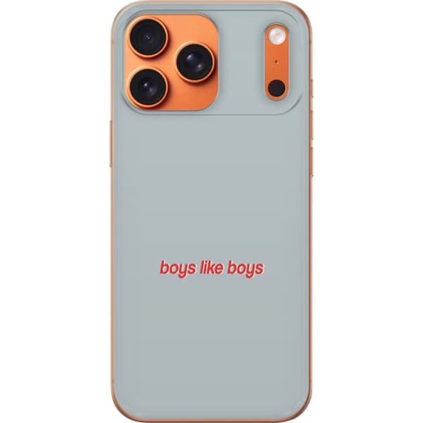 Kompatibelt Mobilskal till Apple iPhone 17 Pro Max Boys Like Boys text grå