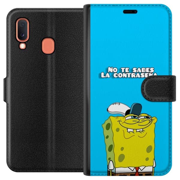 Kompatibelt Plånboksfodral till Samsung Galaxy A20e SpongeBob SquarePants