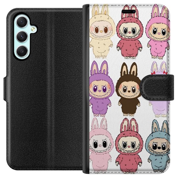 Samsung Galaxy A34 Plånboksfodral Labubu Pink Monster – Popkonst med Kawaii-touch