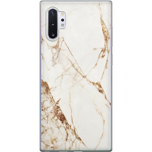Samsung Galaxy Note10+ Läpinäkyvä kuori Valkoinen marmori