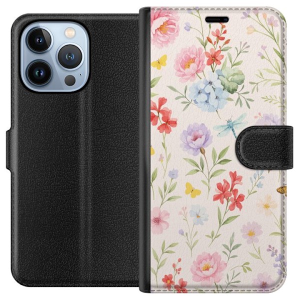 Apple iPhone 13 Pro Tegnebogsetui Blomster