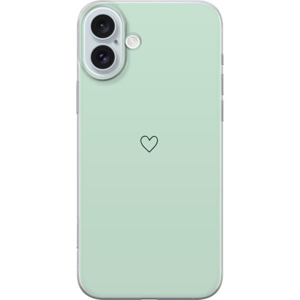 Yhteensopiva Puhelinkuori Apple iPhone 16 Plus Sydän Vihreä