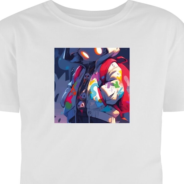 Barn-T-shirt | Bekväm T-shirt för Barn Anime vit 5-6 År