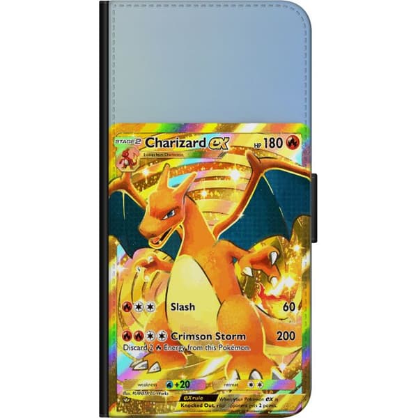 Kompatibel Tegnebogsetui til Samsung Galaxy Note20 Gylden Charizard EX samlerkort med regnbueeffekter guld