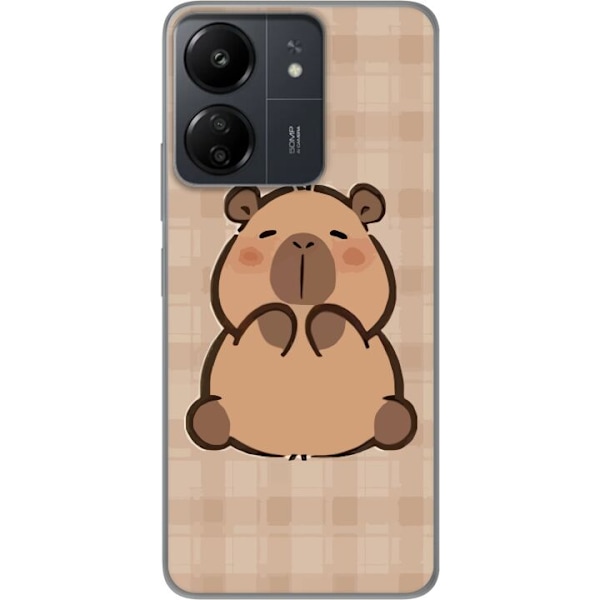 Xiaomi Redmi 13C Läpinäkyvä kuori Mobilskal kawaii capybara flera figurer japansk stil