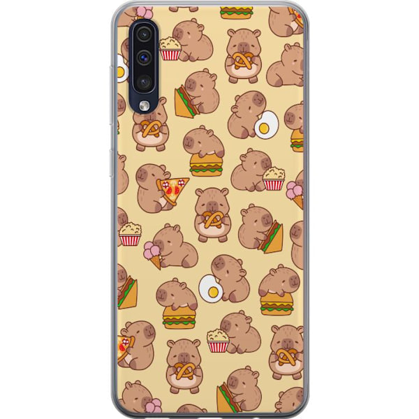 Samsung Galaxy A50 Läpinäkyvä kuori Kawaii capybara puhelinkotelo useilla söpöillä hahmoilla