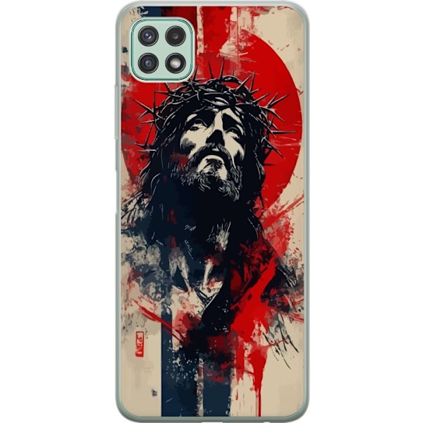 Samsung Galaxy A22 5G Läpinäkyvä kuori Jeesus ristillä - k