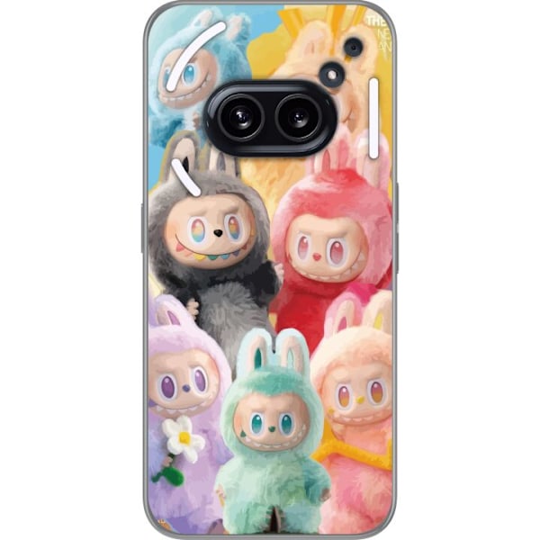 Nothing Phone (2a) Plus Genomskinligt Skal Labubu Sketch Style – Handritat monster i tusch
