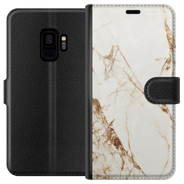 Samsung Galaxy S9 Tegnebogsetui Hvid marmor
