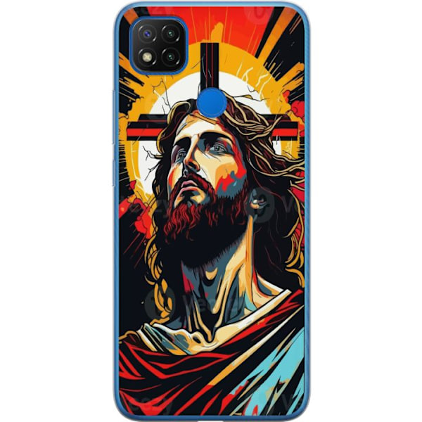 Xiaomi Redmi 9C Läpinäkyvä kuori Jeesus ja Kortti - uskonno