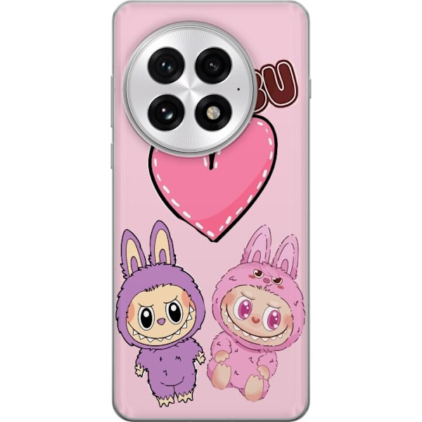 OnePlus 13 Gjennomsiktig deksel Labubu Pink Monster