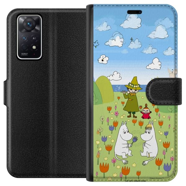 Kompatibel Tegnebogsetui til Xiaomi Redmi Note 11 Pro 5G Mumin i blomsteräng grøn