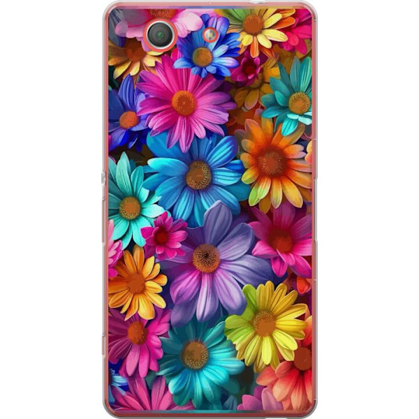 Sony Xperia Z3 Compact Genomskinligt Skal Gerbera Blommor Färgglad Dekor Blommotiv Populärt Heminredning Färg Rik Väggkonst Design